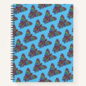 レインボーバタフライ（ライトブルー） – ノートブック (正面)