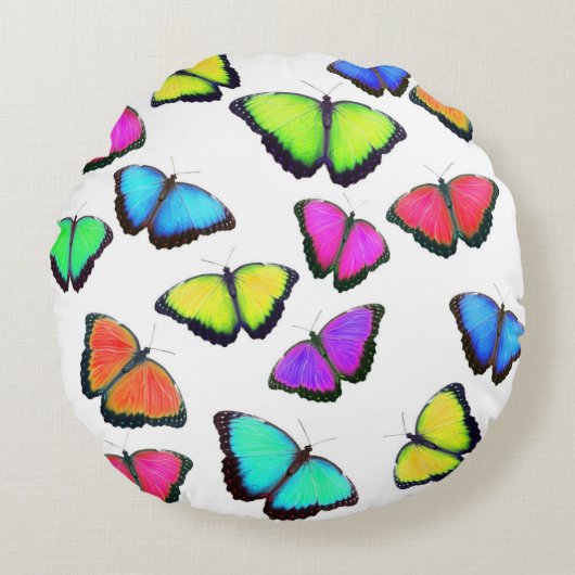 レインボーバタフライ ラウンドクッション (正面)