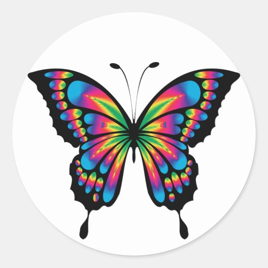 レインボーバタフライ ラウンドシール (正面)