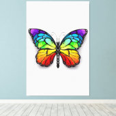 レインボーバタフライ（昆虫）オオカバマダラ、モナーク キャンバスプリント (インサイチュ (ウッドフロア))
