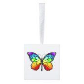 レインボーバタフライ（昆虫）オオカバマダラ、モナーク キューブオーナメント (右)