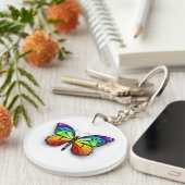 レインボーバタフライ(昆虫)オオカバマダラ、モナーク キーホルダー (正面右)