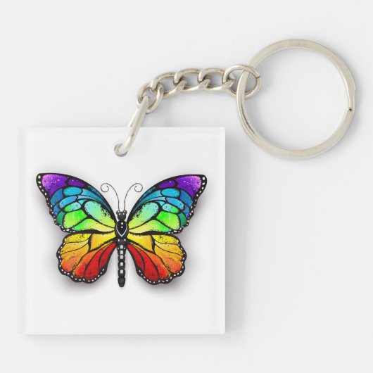 レインボーバタフライ(昆虫)オオカバマダラ、モナーク キーホルダー (裏面)