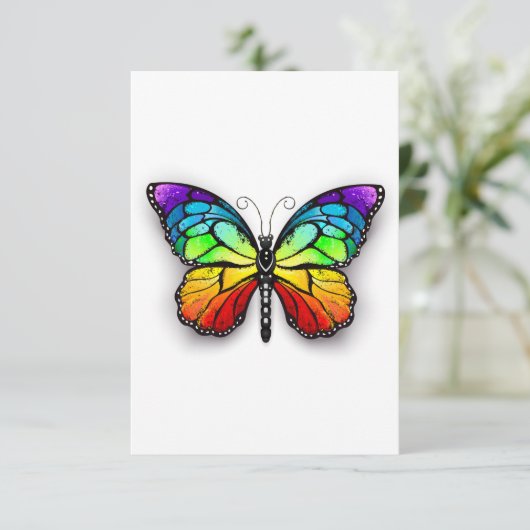 レインボーバタフライ(昆虫)オオカバマダラ、モナーク サンキューカード (スタンド正面)
