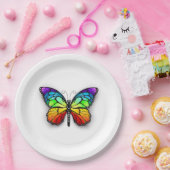 レインボーバタフライ(昆虫)オオカバマダラ、モナーク ペーパープレート (パーティー)