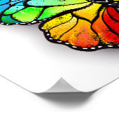 レインボーバタフライ(昆虫)オオカバマダラ、モナーク ポスター (角)