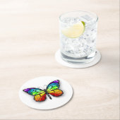 レインボーバタフライ（昆虫）オオカバマダラ、モナーク ラウンドペーパーコースター (インサイチュ)