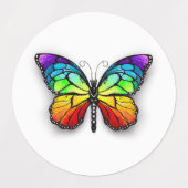 レインボーバタフライ（昆虫）オオカバマダラ、モナーク ラベル (デザイン1)