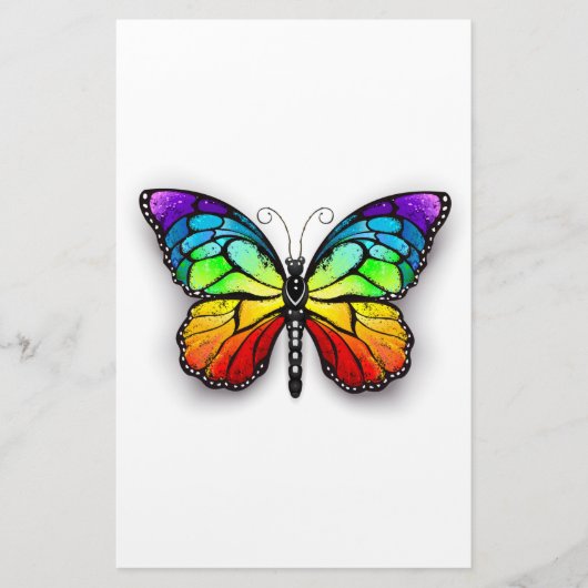 レインボーバタフライ（昆虫）オオカバマダラ、モナーク 便箋 (正面)