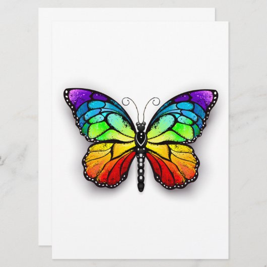 レインボーバタフライ(昆虫)オオカバマダラ、モナーク 招待状 (正面/裏面)
