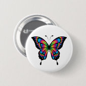 レインボーバタフライ 缶バッジ (正面&裏面)