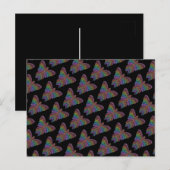 レインボーバタフライ(黒模様) - ポストカード (正面/裏面)