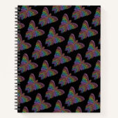 レインボーバタフライ（黒） – ノートブック (正面)