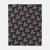 レインボーバタフライ（黒） -フリースブランケット フリースブランケット (正面)