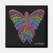 レインボーバタフライ（黒） – マグネット (正面)