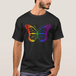 レインボーバタフライ, LGBT国旗の色,ゲイプライドAes Tシャツ