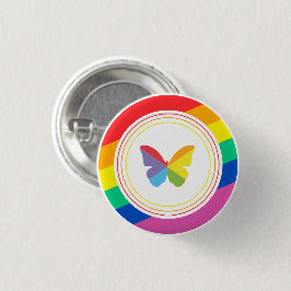 レインボーバタフライLGBTQ+プライドバッジ 缶バッジ