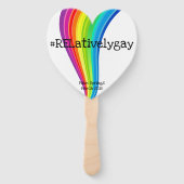 レインボーバチェロレッテパドルとカスタム写真付き ハンドファン (正面)