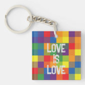 レインボーバッファローチェックプライドプレイドパーソナライズ キーホルダー (正面)