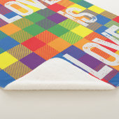 レインボーバッファローチェックプライドプレイドパーソナライズ シェルパブランケット (3/4)