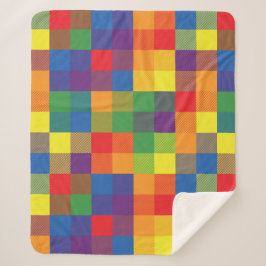 レインボーバッファローチェックプライドプレイド シェルパブランケット