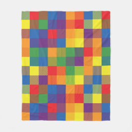 レインボーバッファローチェックプライドプレイド フリースブランケット