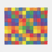 レインボーバッファローチェックプライドプレイド フリースブランケット (正面(横))