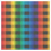 レインボーバッファロー格子布 ファブリック (クローズアップ)