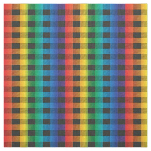レインボーバッファロー格子布 ファブリック (見本)