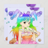 レインボーバニーアニメガール 招待状 (正面/裏面)
