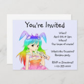 レインボーバニーアニメガール 招待状 (正面/裏面)