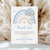 レインボーバニーバルーンベビーシャワーありがとう サンキューカード