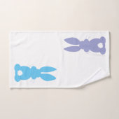 レインボーバニーパターンキッズモノグラム バスタオルセット (ハンドタオル)