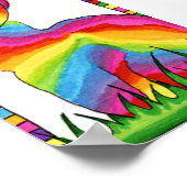 レインボーバニーラビットミニフォークアート ポスター (角)