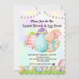 レインボーバニー狩り卵ハッピーイースターデイパーティー 招待状