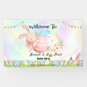 レインボーバニー狩り卵ハッピーイースターデイパーティー 横断幕 (横)