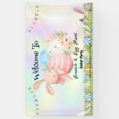 レインボーバニー狩り卵ハッピーイースターデイパーティー 横断幕 (縦)