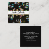 レインボーバブルのハウスキーピングとメイドサービス スクエア名刺 (正面/裏面)