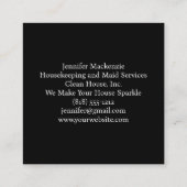 レインボーバブルのハウスキーピングとメイドサービス スクエア名刺 (裏面)