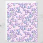 レインボーバブルオンピンクスクラップブック紙 (正面/裏面)