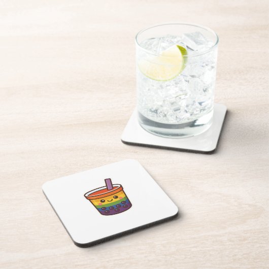 レインボーバブルティーLGBTQ+プライド コースター (右側)