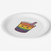 レインボーバブルティーLGBTQ+プライド ペーパープレート (アングル)