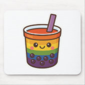 レインボーバブルティーLGBTQ+プライド マウスパッド (正面)