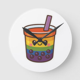 レインボーバブルティーLGBTQ+プライド ラウンド壁時計