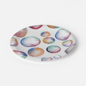 レインボーバブルパーティープレート ペーパープレート (アングル)