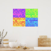 レインボーバブルラップポップアート ポスター (キッチン)