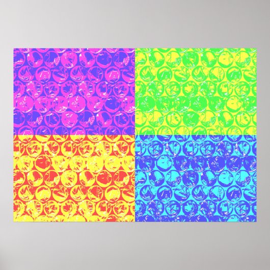 レインボーバブルラップポップアート ポスター (正面)