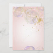 レインボーバブル準備ポップ・アートの女の子に赤ちゃんシャワーピンク 招待状 (裏面)