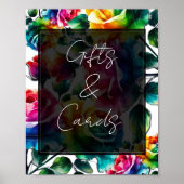 レインボーバラウェディングギフト&カードテーブルサイン ポスター (正面)