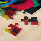 レインボーバラカラフルフローラフラワーブーケ ジグソーパズル (側面)